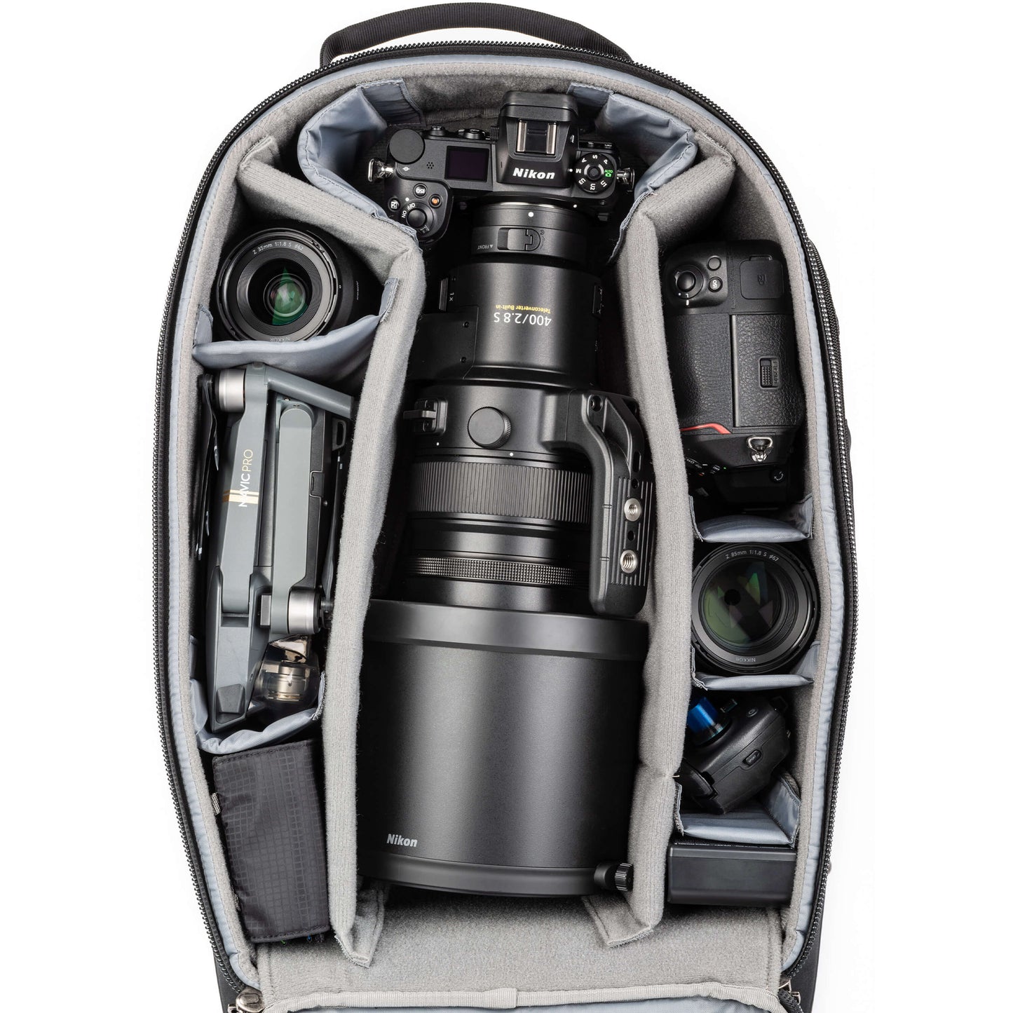
                  
                    Nikon Z6+400mm f/2.8, Z9, 35mm f/1.8, 85mm f/1.8, DJI Mavic drone
                  
                
