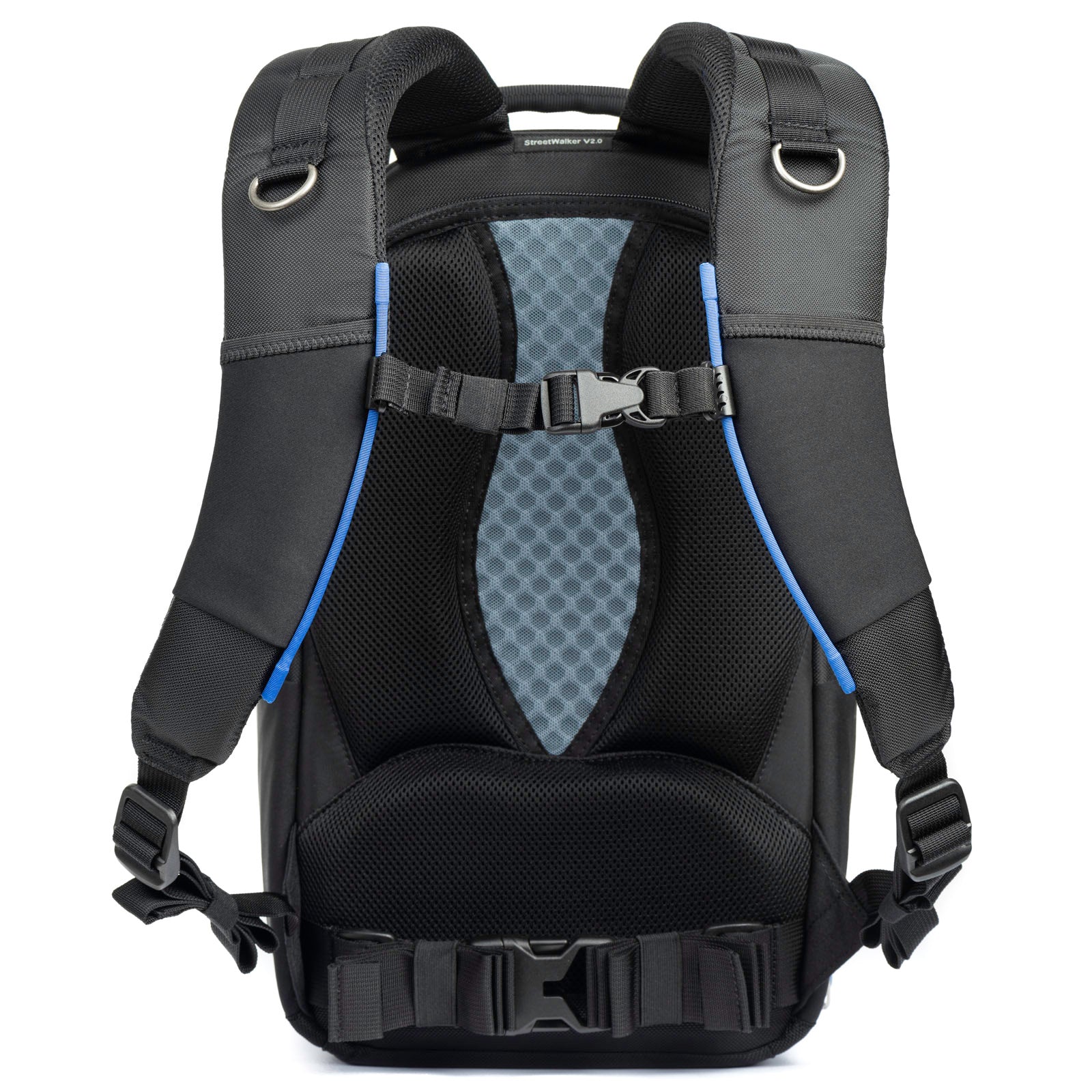 Contoured back panel with lumbar support