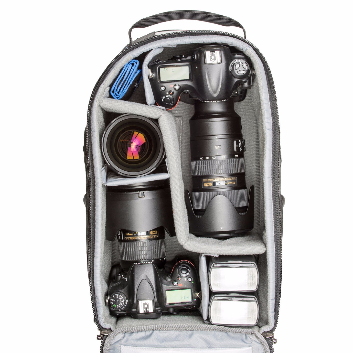 
                  
                    StreetWalker backpacks are designed to accommodate bodies with lenses attached
                  
                