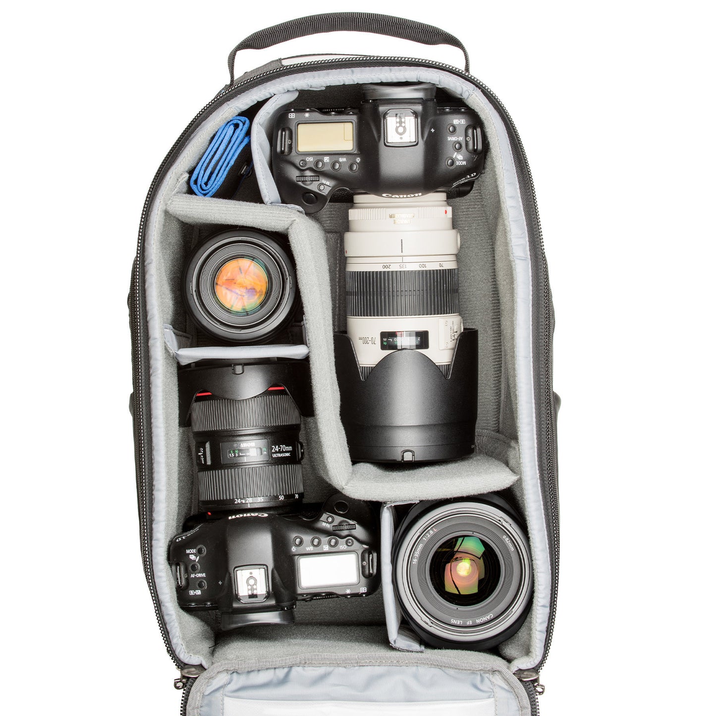 
                  
                    StreetWalker backpacks are designed to accommodate bodies with lenses attached
                  
                