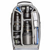 Fits 1 gripped, 1 standard DSLR, 5–7 standard zoom lenses, a 15” laptop and a 13” tablet