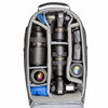 Fits 1 gripped, 1 standard DSLR, 5–7 standard zoom lenses, a 15” laptop and a 13” tablet