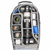 Fits 1 gripped, 1 standard DSLR, 5–7 standard zoom lenses, a 15” laptop and a 13” tablet