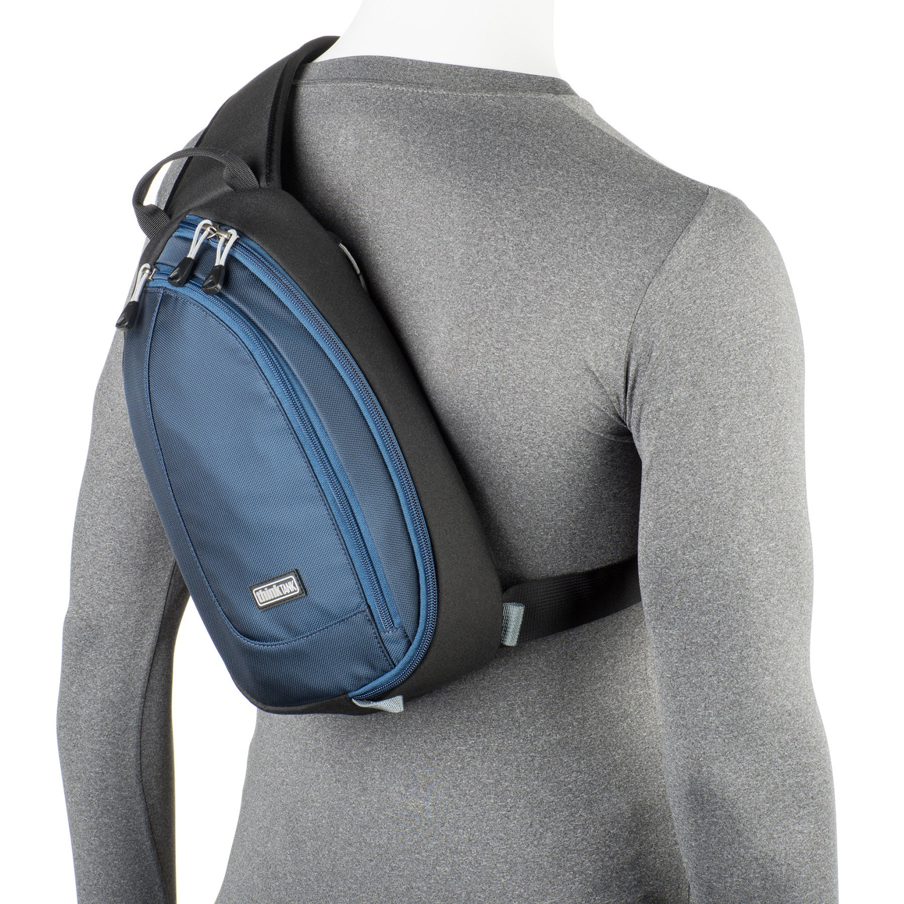 Slim, contoured, body-conforming design with a wide shoulder strap provides a very comfortable fit