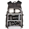 Fits 1 ungripped DSLR or Mirrorless body with lens attached up to a 24–70mm f/2.8, 2–4 additional lenses including a 70–200mm f/2.8 detached, a 13” laptop, plus personal gear