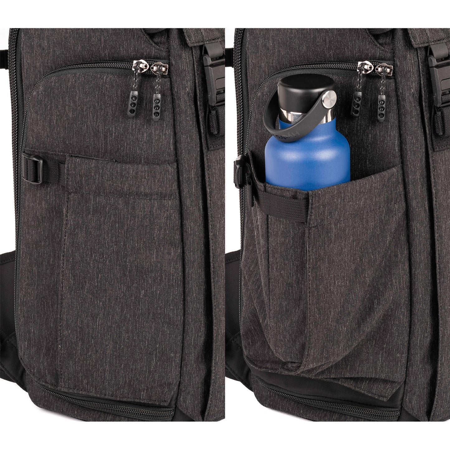 
                  
                    Expandable water bottle pockets on both sides
                  
                
