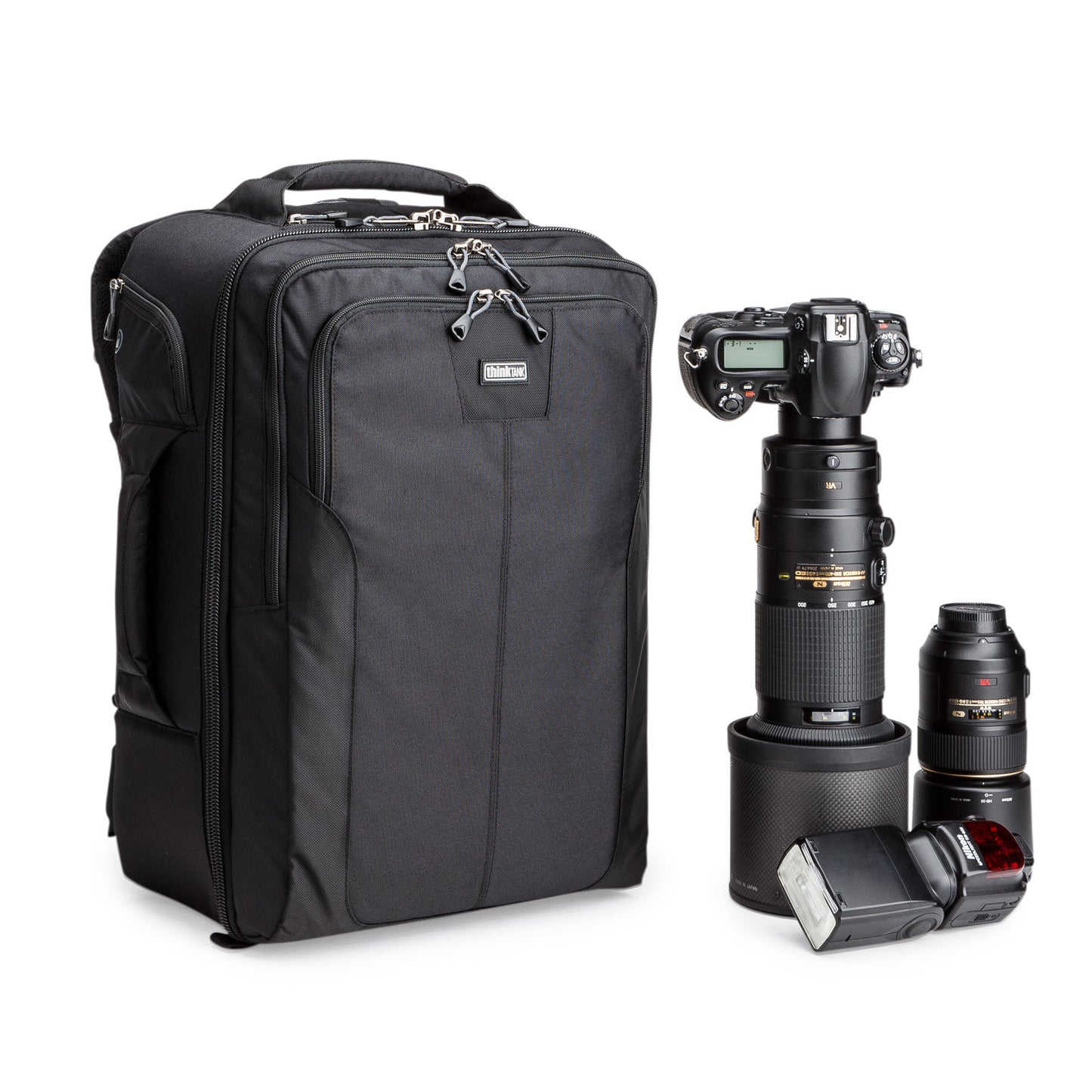 The Airport Accelerator - Our largest carry-on backpack, holds a 600mm f/4 detached from a gripped body