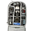 Gripped DSLR with 70-200mm f/2.8 attached, three additional lenses, gripped body, audio and video accessories