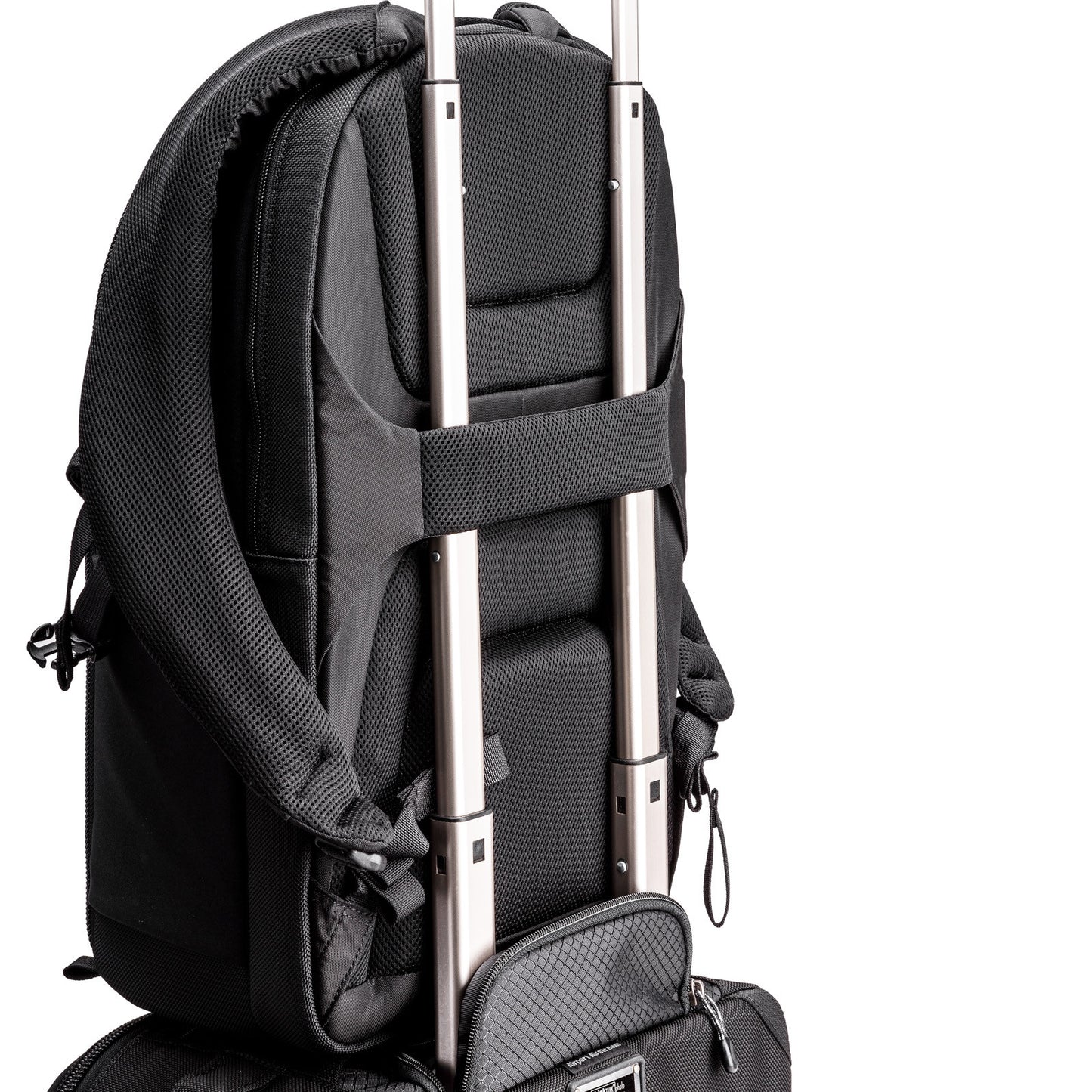 
                  
                    Handle pass-through to carry backpack on top of rolling luggage
                  
                